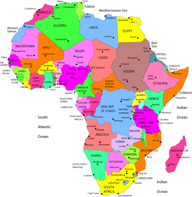 african countries list alphabetical order